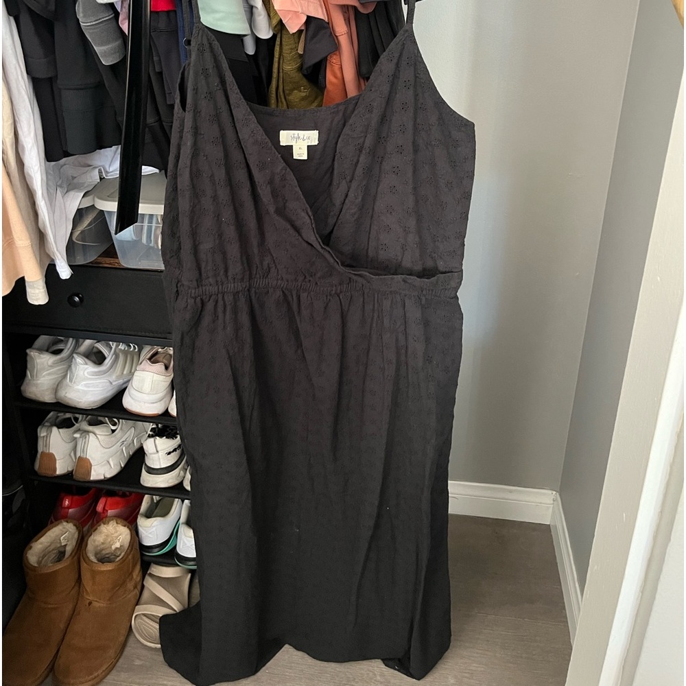 Black spaghetti strap dress